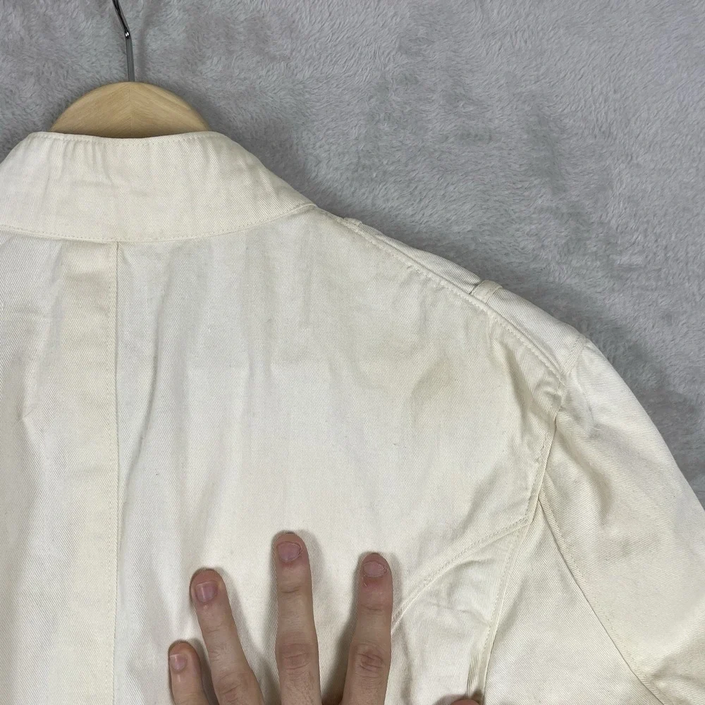 True Vtg 30s 40s Sanforized White Cotton Twill Chore Uniform Jacket Portlite